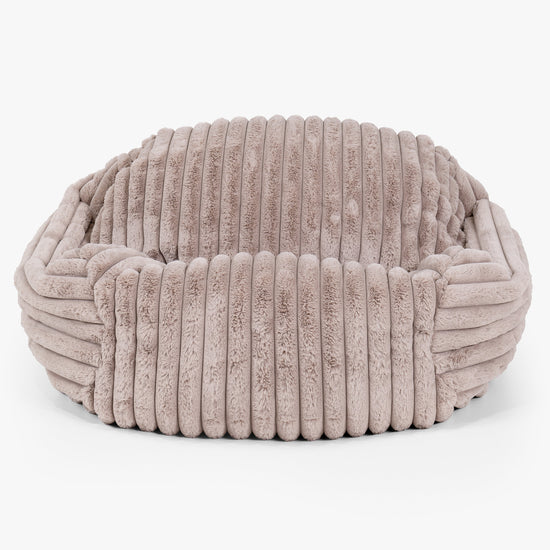 Poltrona Pouf Sacco Sabine - Velluto Felpato Ultra Morbido Visone 01