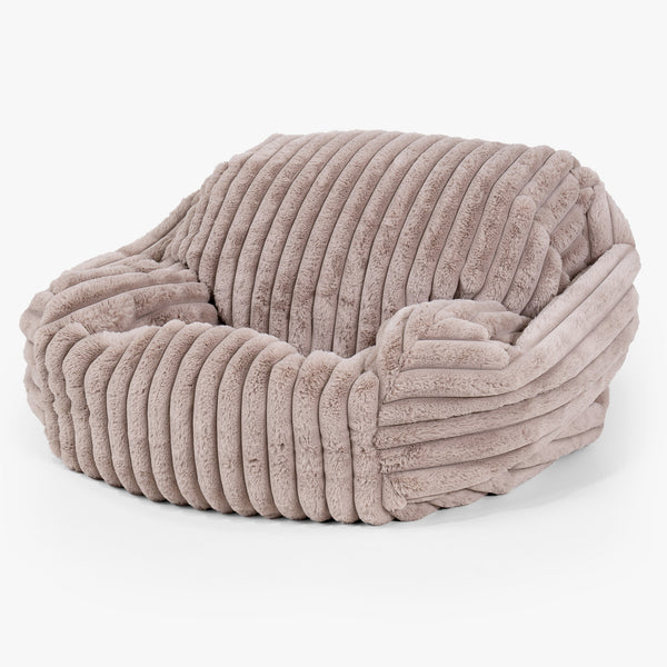 Poltrona Pouf Sacco Sabine - Velluto Felpato Ultra Morbido Visone 02