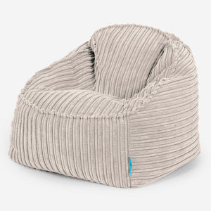 Poltrona Pouf Sacco Sloucher per Bambini 2 a 6 anni - Velluto a Coste Avorio