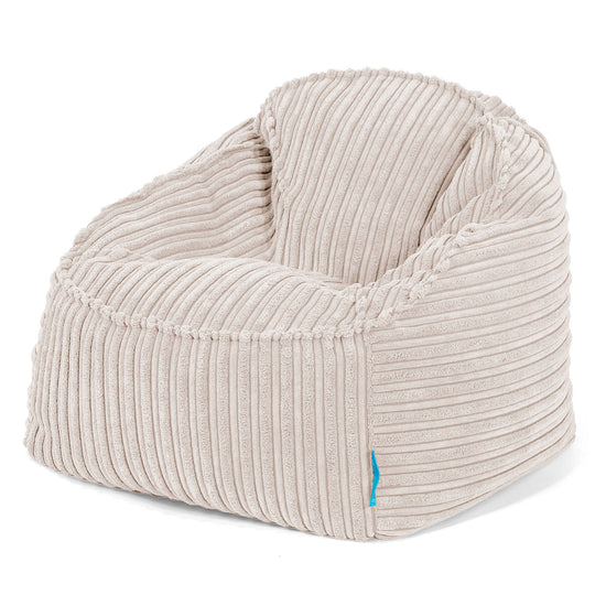 Poltrona Pouf Sacco Sloucher per Bambini 2 a 6 anni - Velluto a Coste Avorio 01