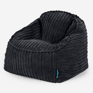 Poltrona Pouf Sacco Sloucher per Bambini 2 a 6 anni - Velluto a Coste Nero