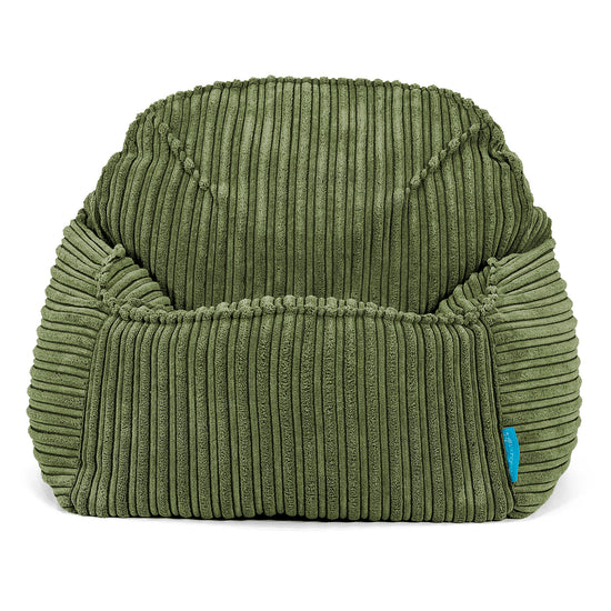 Poltrona Pouf Sacco Sloucher per Bambini 2 a 6 anni - Velluto a Coste Verde Foresta 02