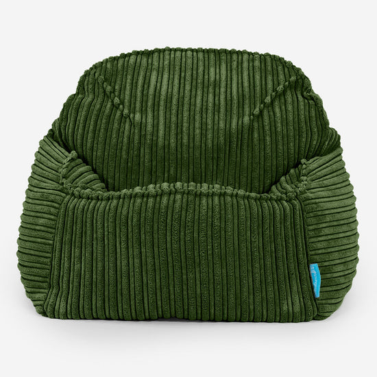 Poltrona Pouf Sacco Sloucher per Bambini 2 a 6 anni - Velluto a Coste Verde Foresta 02