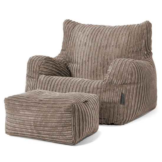 Josephine Poltrona Sacco,  Pouf - Velluto a Coste Grigio Tortora 02