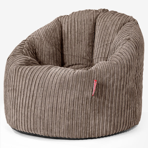 Poltrona Sacco 'Abbraccio', Pouf - Velluto a Coste Moca 01