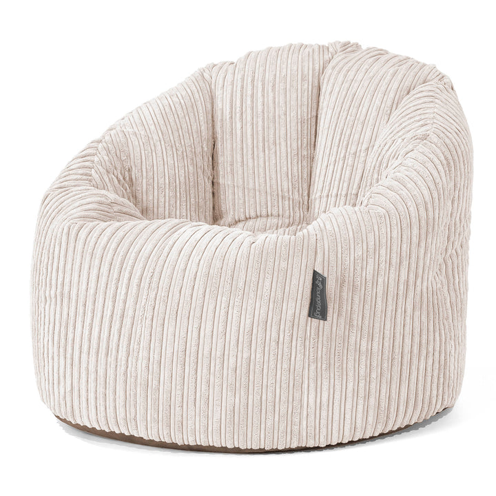 Poltrona Sacco 'Abbraccio', Pouf - Velluto a Coste Avorio 01