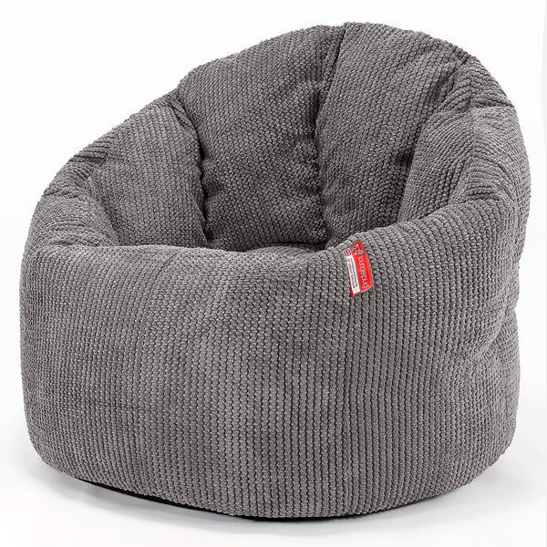 Poltrona Sacco 'Abbraccio', Pouf - Pompon Carbone Grigio 01