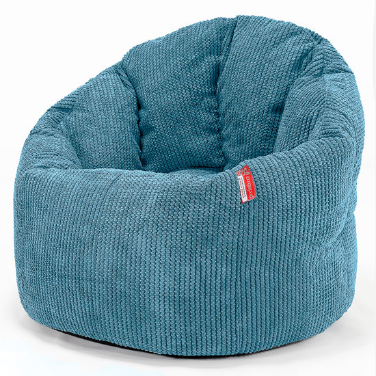Poltrona Sacco 'Abbraccio', Pouf - Pompon Egeo Blu 01