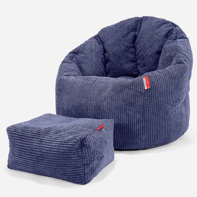 Poltrona Sacco 'Abbraccio', Pouf - Pompon Viola 02