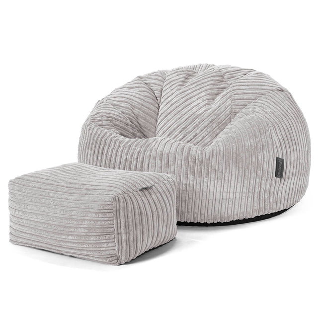 Poltrona Sacco 'Classico' - Velluto a Coste Grigio Argento 02