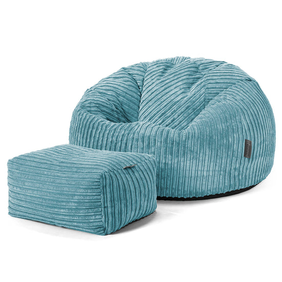 Poltrona Sacco 'Classico' - Velluto a Coste Egeo Blu 02