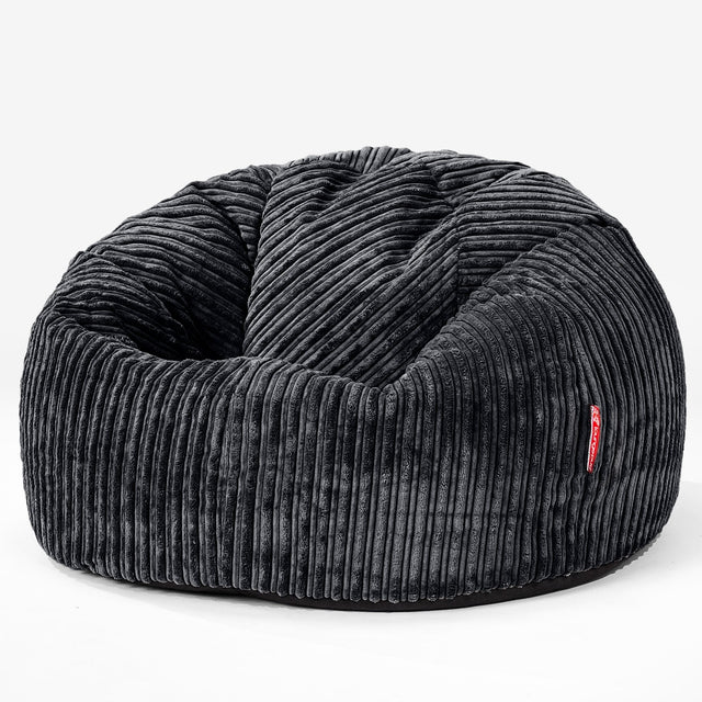 Poltrona Sacco 'Classico' - Velluto a Coste Nero 01