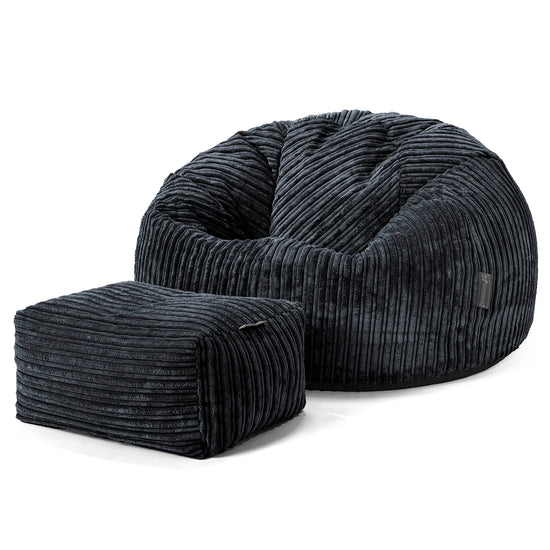 Poltrona Sacco 'Classico' - Velluto a Coste Nero 02