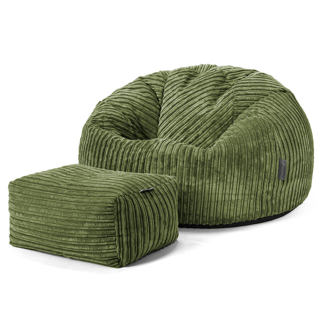 Poltrona Sacco 'Classico' - Velluto a Coste Verde Foresta 02