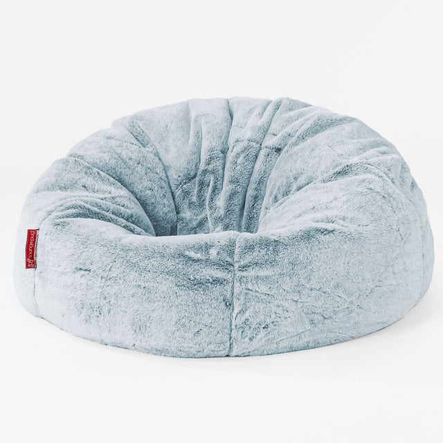Poltrona Sacco 'Classico' - Eco-pelliccia di Coniglio Azzurro Polvere 01