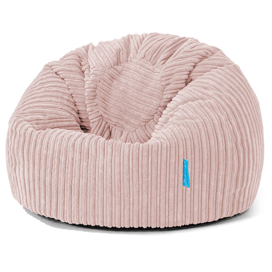 Poltrona Sacco 'Classico' per Bambini 1-5 anni - Velluto a Coste Rosa Cipria 01