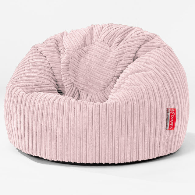 Poltrona Sacco 'Classico' per Bambini 1-5 anni - Velluto a Coste Rosa Cipria 01