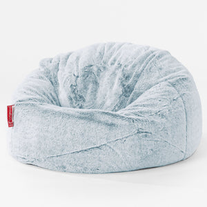 Poltrona Sacco 'Classico' per Bambini 1-5 anni - Eco-pelliccia di Coniglio Azzurro Polvere