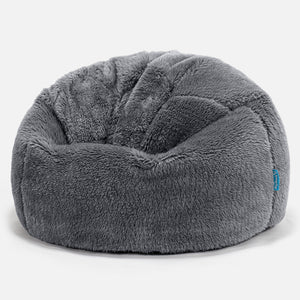 Poltrona Sacco 'Classico' per Bambini 1-5 anni - Eco-pelliccia Orsacchiotto Grigio scuro