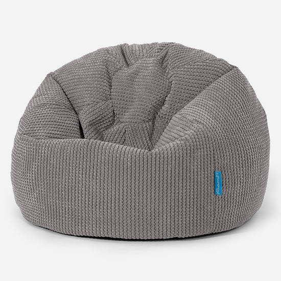 Poltrona Sacco 'Classico' per Bambini 1-5 anni - Pompon Carbone Grigio 01