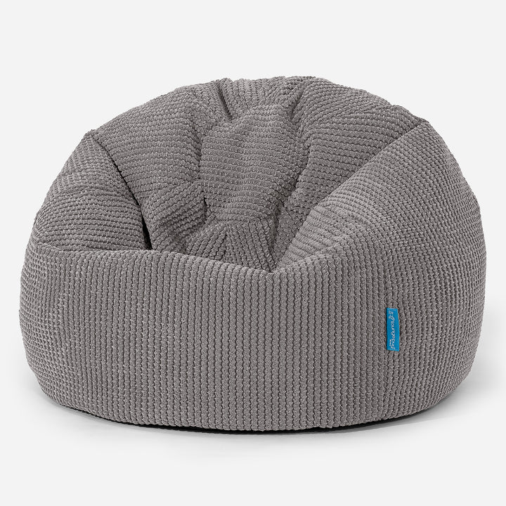 Poltrona Sacco 'Classico' per Bambini 1-5 anni - Pompon Carbone Grigio 01