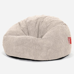Pouf Sacco Per Bambini, C200L CloudSac, Imbottito Di Fiocchi Di Lattice e Poliestere 2-12 anni - Pompon Panna