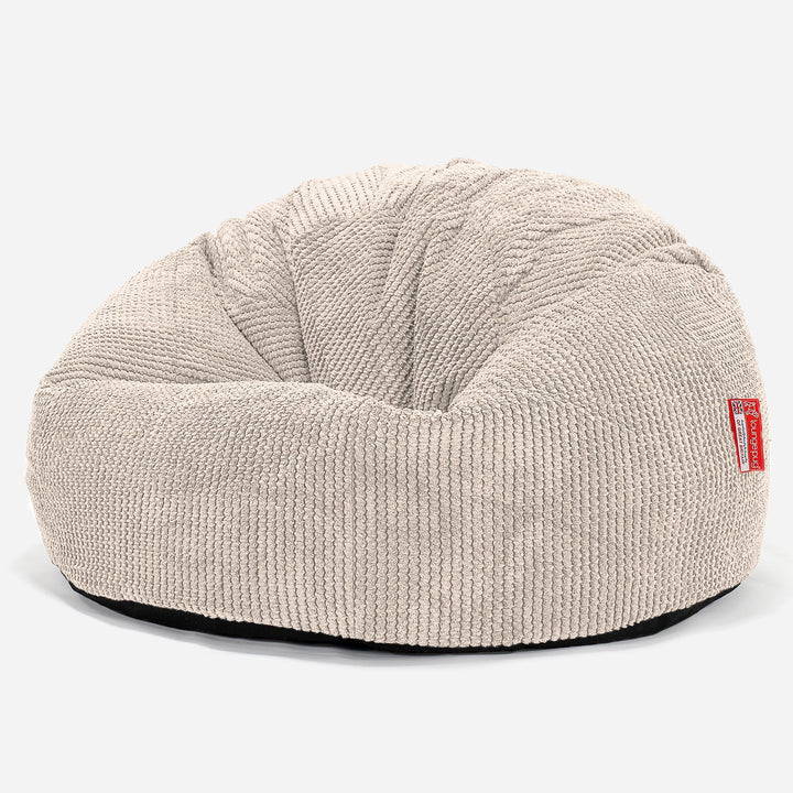 Pouf Sacco Per Bambini, C200L CloudSac, Imbottito Di Fiocchi Di Lattice e Poliestere 2-12 anni - Pompon Panna 01