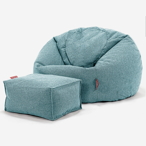 Poltrona Sacco 'Classico' - Tessuto in Lana Interalli Acqua_01