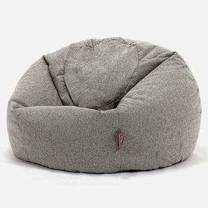 Pouf Sacco Per Bambini, C200L CloudSac, Imbottito Di Fiocchi Di Lattice e Poliestere 2-12 anni - Tessuto in Lana Interalli Argento