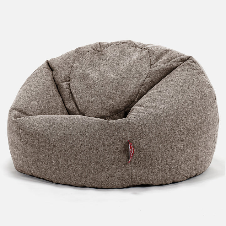 Pouf Sacco Per Bambini, C200L CloudSac, Imbottito Di Fiocchi Di Lattice e Poliestere 2-12 anni - Tessuto in Lana Interalli Biscotto 01