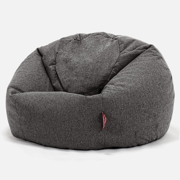 Pouf Sacco Per Bambini, C200L CloudSac, Imbottito Di Fiocchi Di Lattice e Poliestere 2-12 anni - Tessuto in Lana Interalli Grigio 01