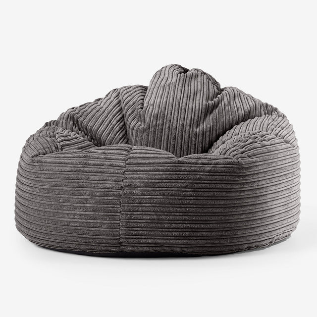 Poltrona Sacco 'Archi', Pouf - Velluto a Coste Grafite 01