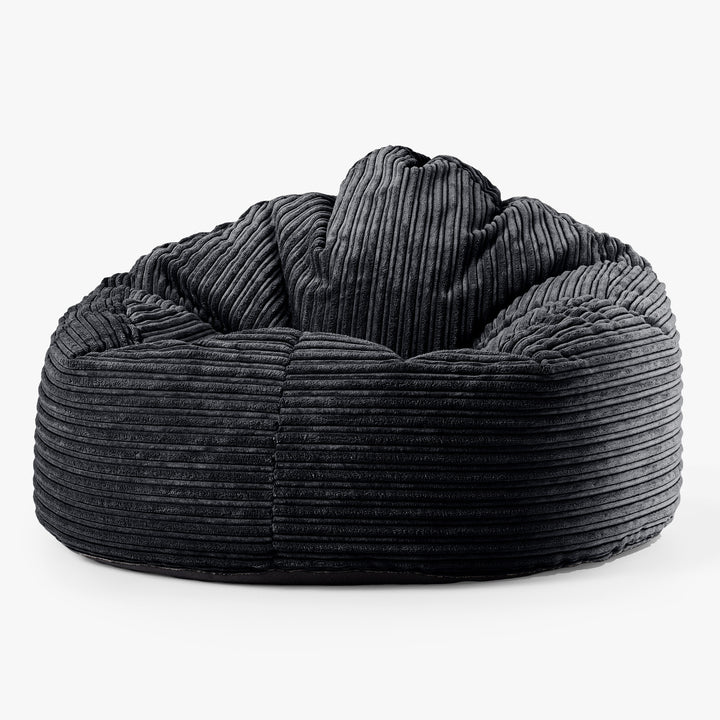 Poltrona Sacco 'Archi', Pouf - Velluto a Coste Nero 01