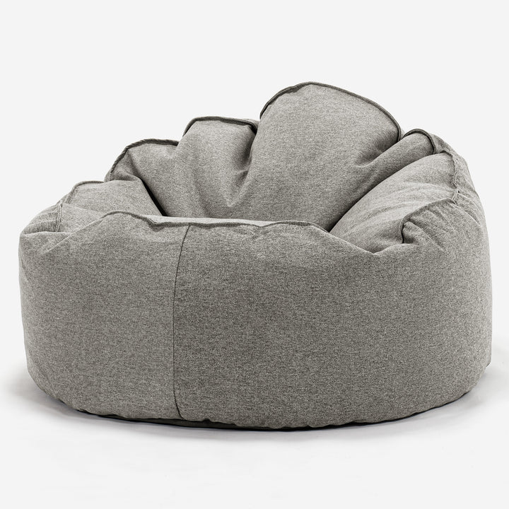 Poltrona Sacco 'Archi', Pouf - Tessuto in Lana Interalli Argento 01