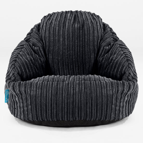 Poltrona a Sacco per Bambini Bubble 1-3 anni - Velluto a Coste Nero 01