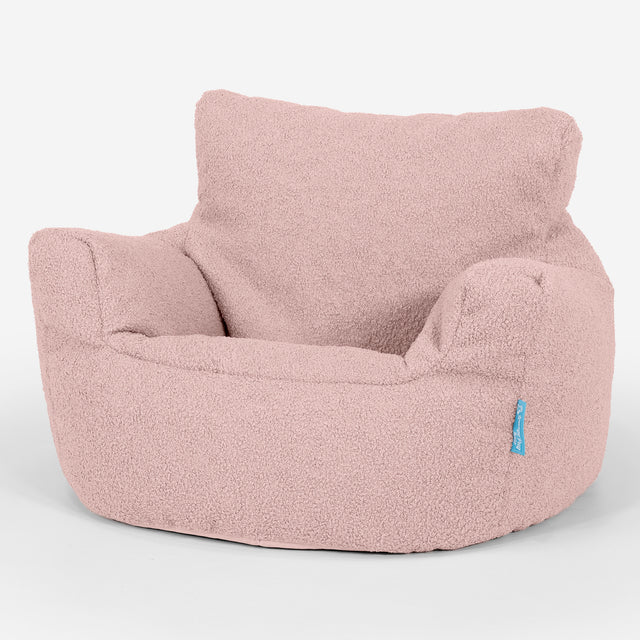 Poltrona Sacco Per Bambini Piccolo 1-3 anni - Bouclé Rosa 01