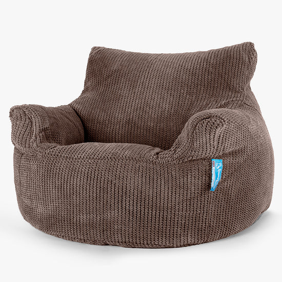 Poltrona Sacco Per Bambini 3-8 anni - Pompon Cioccolato 01