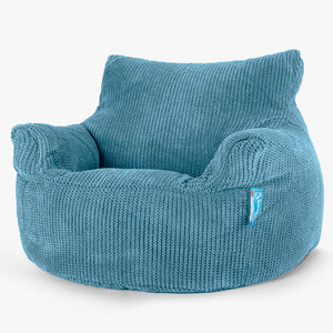 Poltrona Sacco Per Bambini 3-8 anni - Pompon Egeo Blu