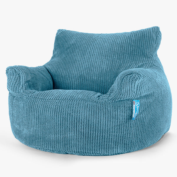 Poltrona Sacco Per Bambini 3-8 anni - Pompon Egeo Blu 01