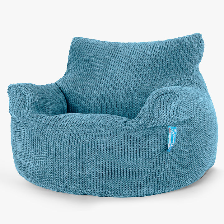 Poltrona Sacco Per Bambini 3-8 anni - Pompon Egeo Blu 01