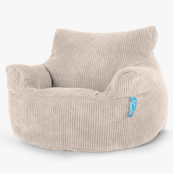 Poltrona Sacco Per Bambini 3-8 anni - Pompon Panna 01