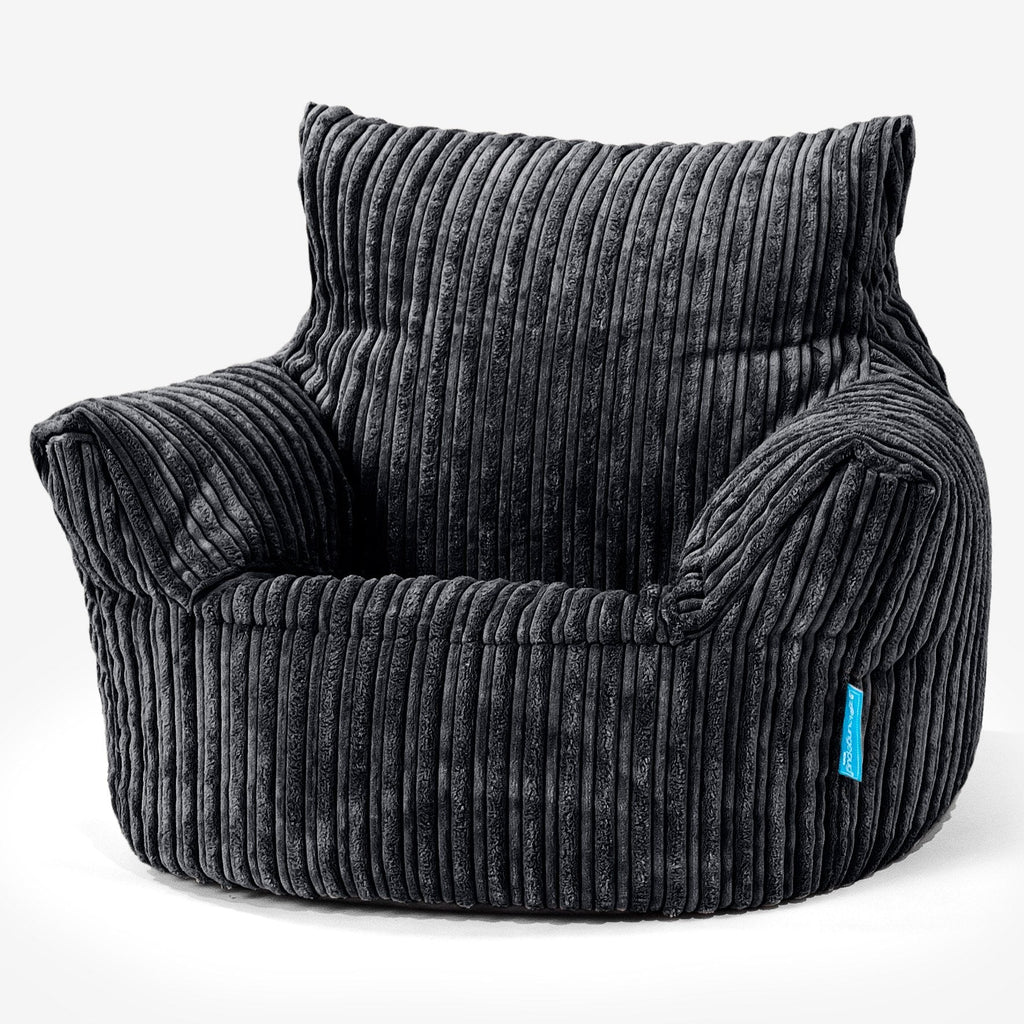 Poltrona Sacco Per Bambini Piccolo 1-3 anni - Corda Classica Nero 01