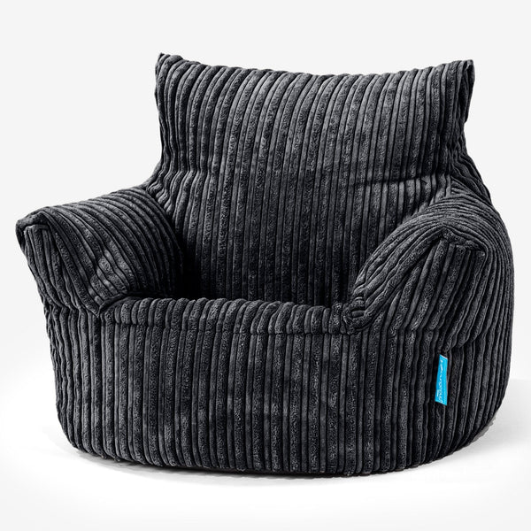 Poltrona Sacco Per Bambini Piccolo 1-3 anni - Corda Classica Nero 01