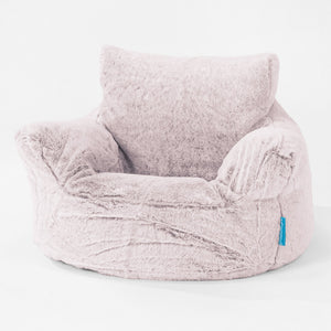 Pouf Poggiapiedi Lounge Pug In Finta Pelliccia Di Coniglio – Rosa Antico, Morbido E Versatile Per Soggiorno E Camera Da Letto