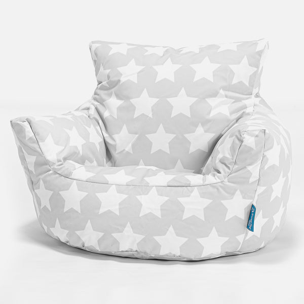 Poltrona Sacco Per Bambini Piccolo 1-3 anni - Motivo per Bambini Stella Grigio Fabric Close-up Image