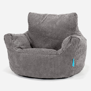 Poltrona Sacco Per Bambini Piccolo 1-3 anni - Pompon Carbone Grigio