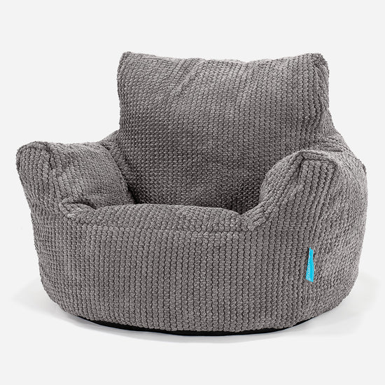 Poltrona Sacco Per Bambini Piccolo 1-3 anni - Pompon Carbone Grigio 01