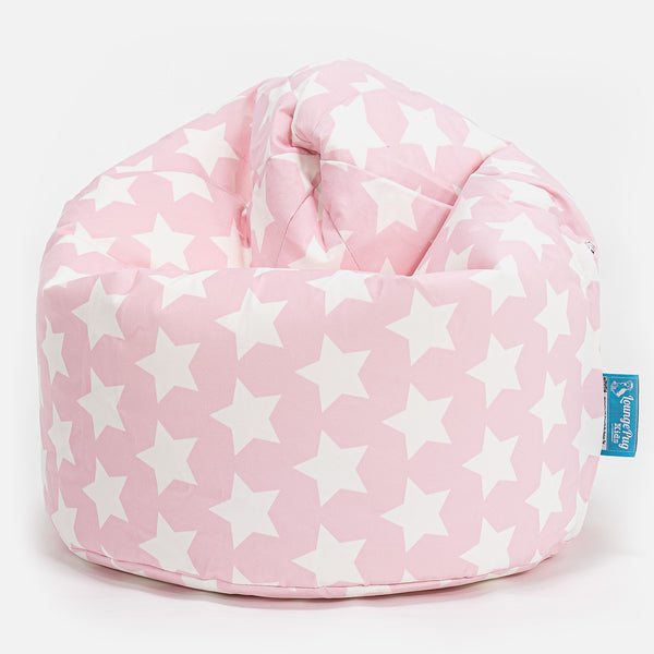 Poltrona Sacco Per Bambini, Pouf 2-6 anni - Motivo per Bambini Stella Rosa Fabric Close-up Image