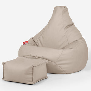 Poltrona Sacco Pouf 'Gioco' - Pelle Vegana Avorio