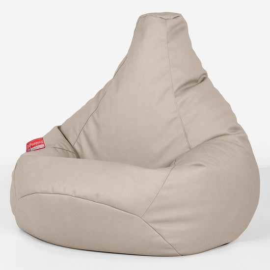 Poltrona Sacco Pouf 'Gioco' - Pelle Vegana Avorio 02